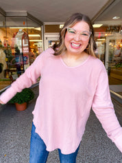 Toasty Textures Waffle Top in Mauve