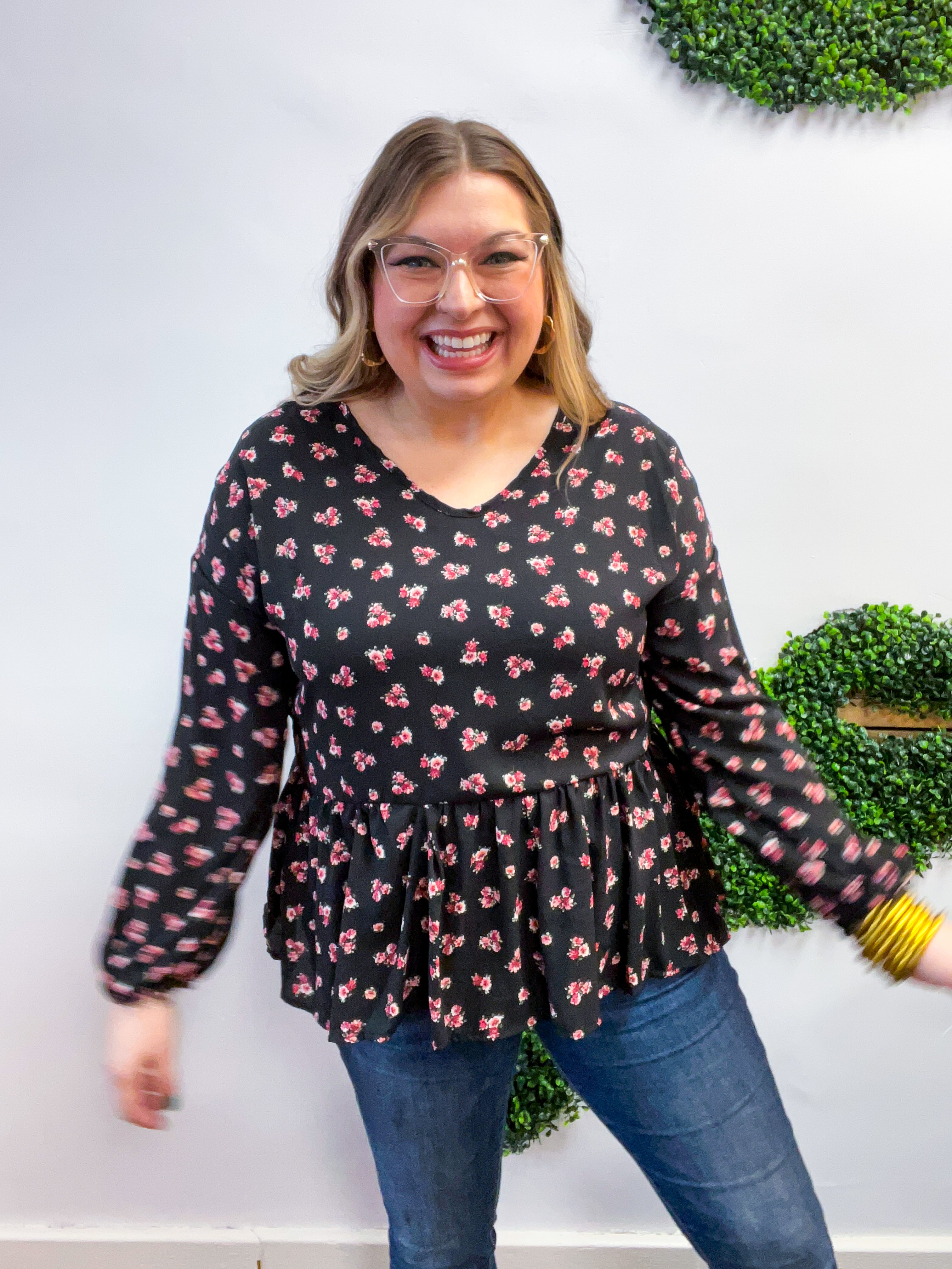 Tiny Blossoms Peplum Top