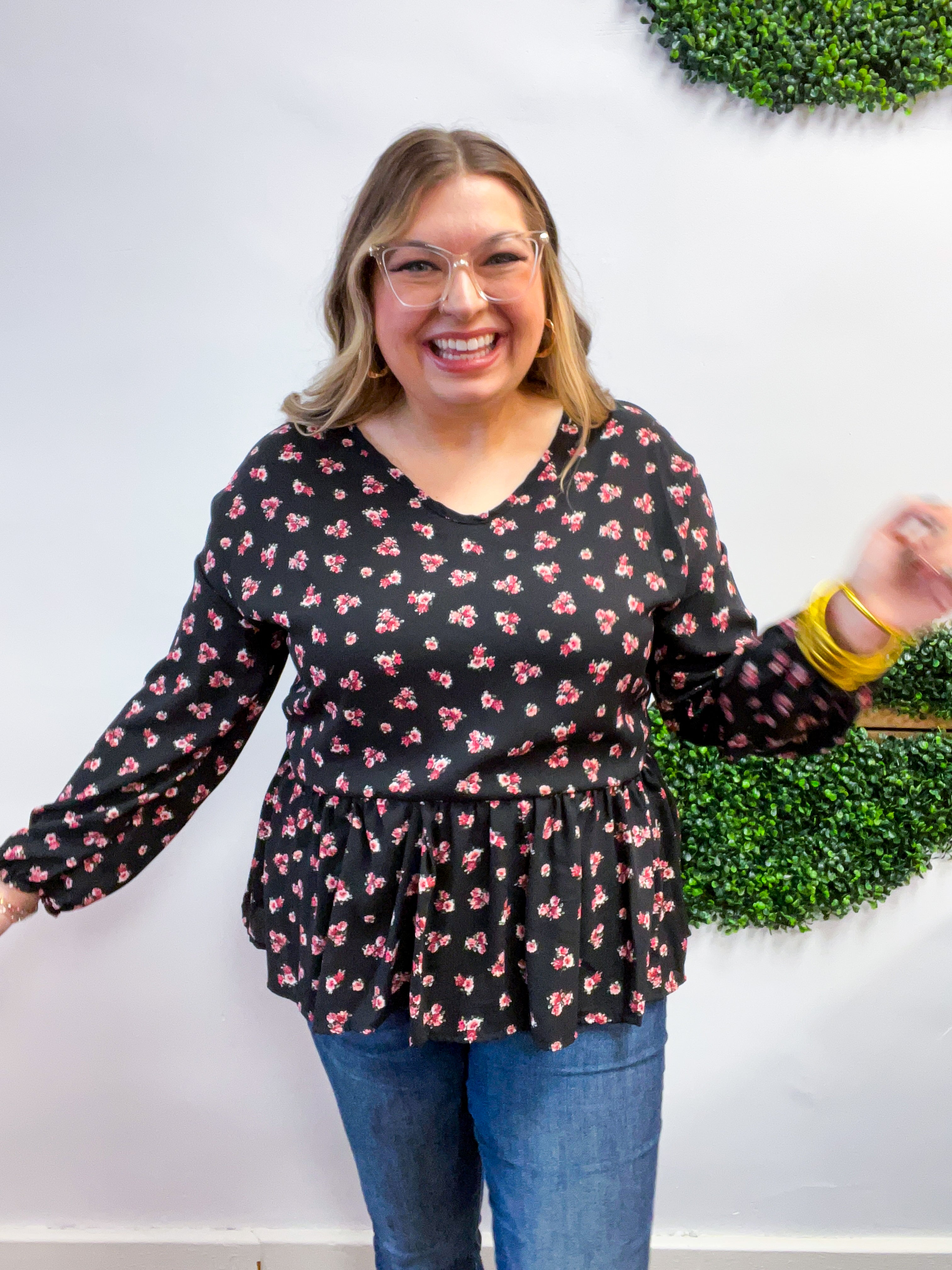 Tiny Blossoms Peplum Top