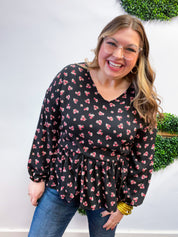 Tiny Blossoms Peplum Top