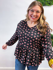 Tiny Blossoms Peplum Top