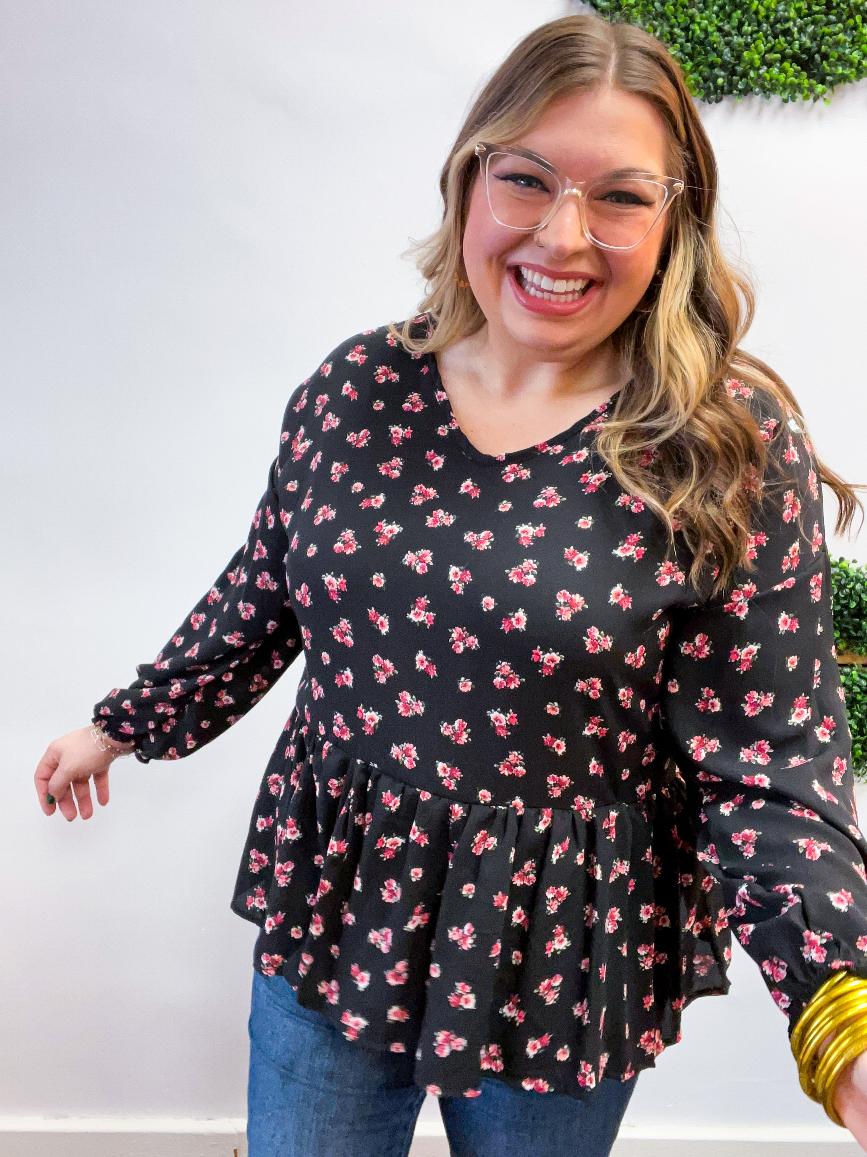 Tiny Blossoms Peplum Top