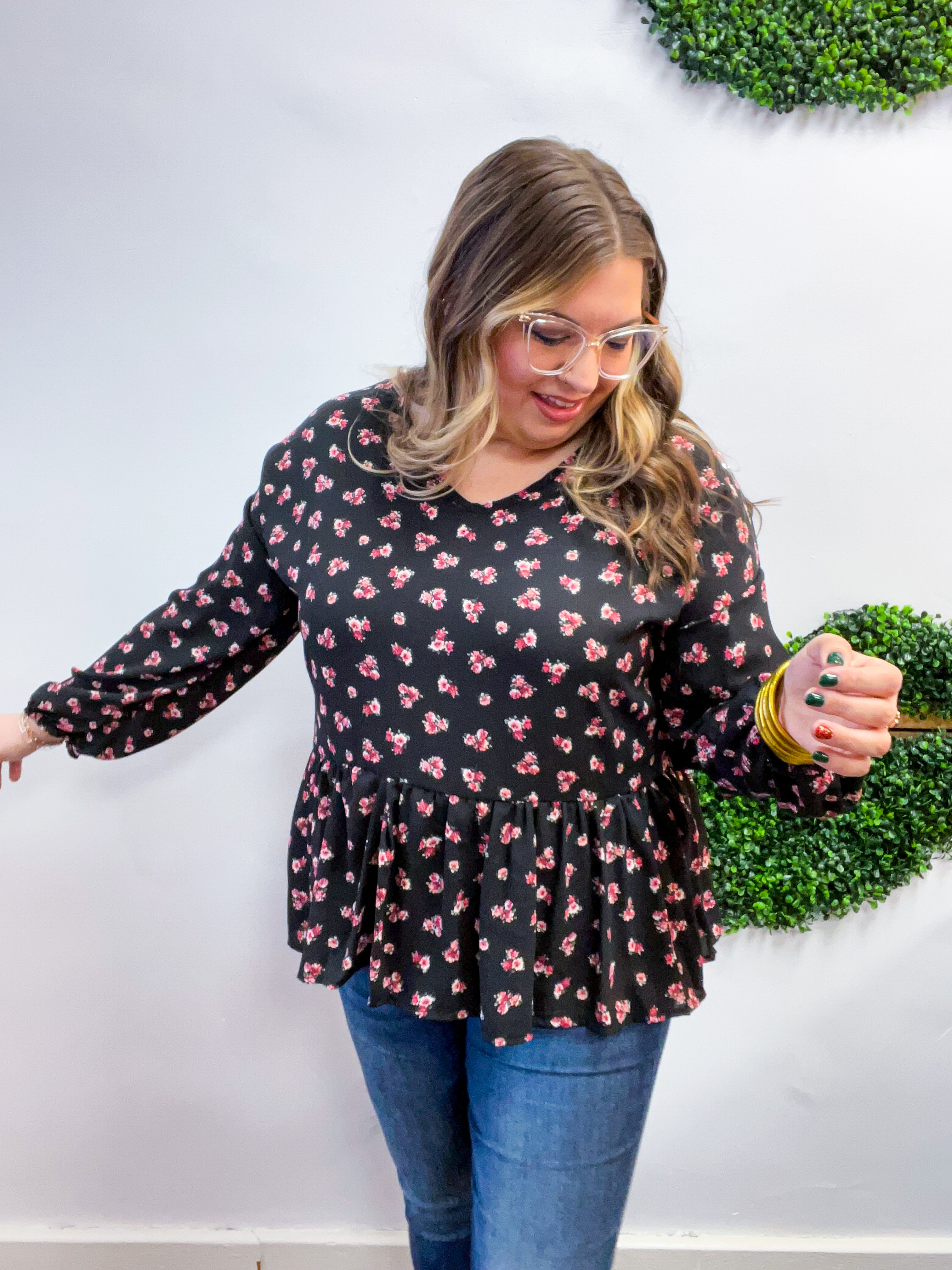 Tiny Blossoms Peplum Top