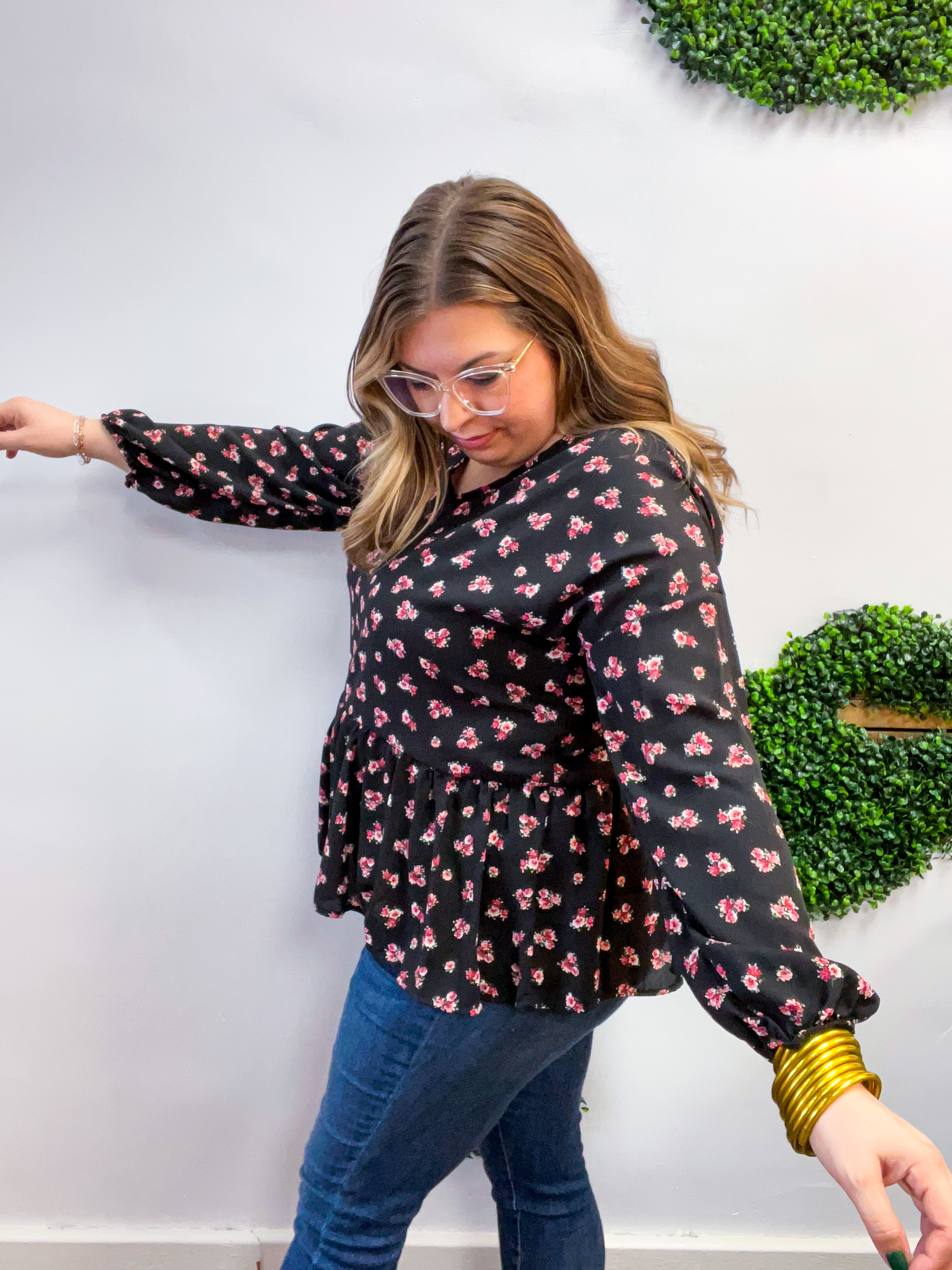 Tiny Blossoms Peplum Top