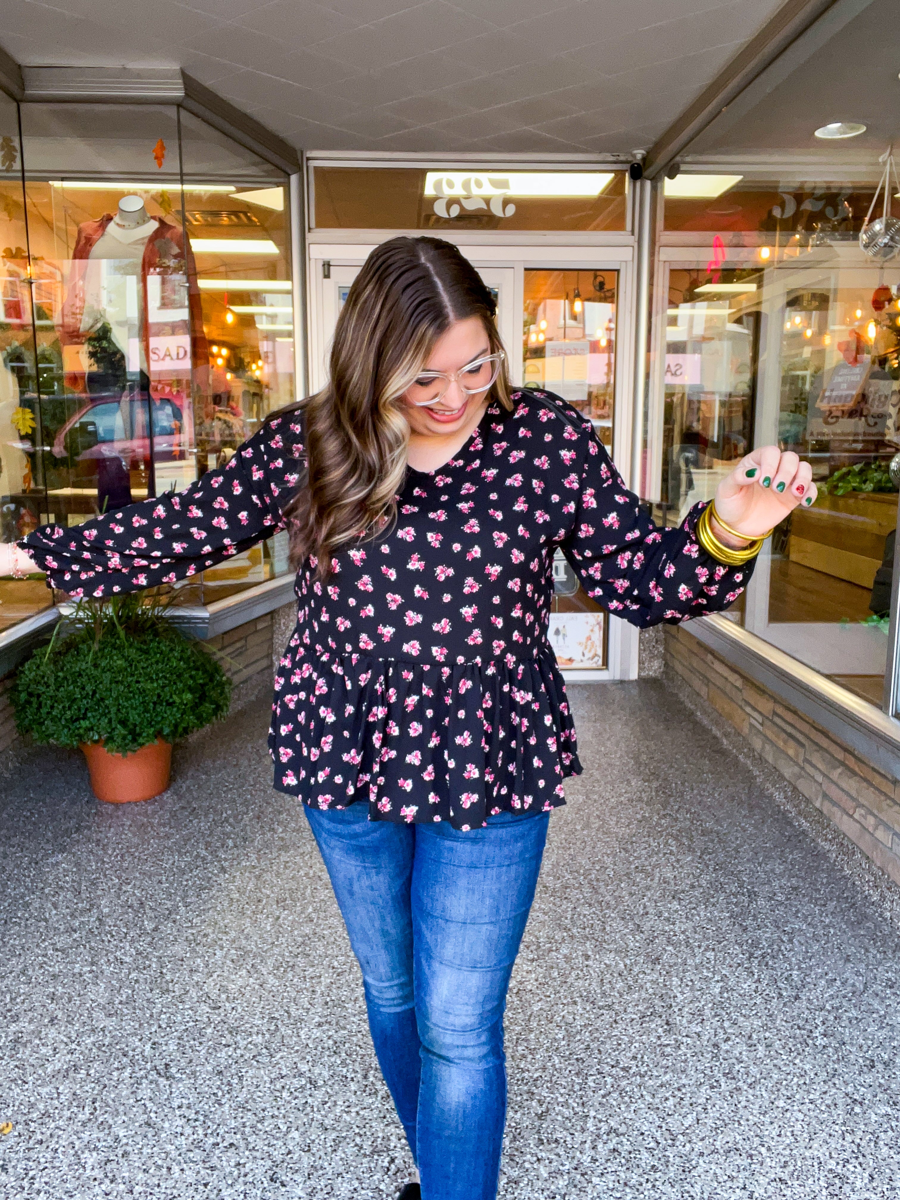 Tiny Blossoms Peplum Top