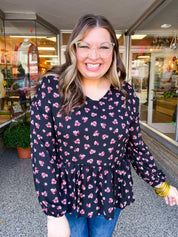 Tiny Blossoms Peplum Top