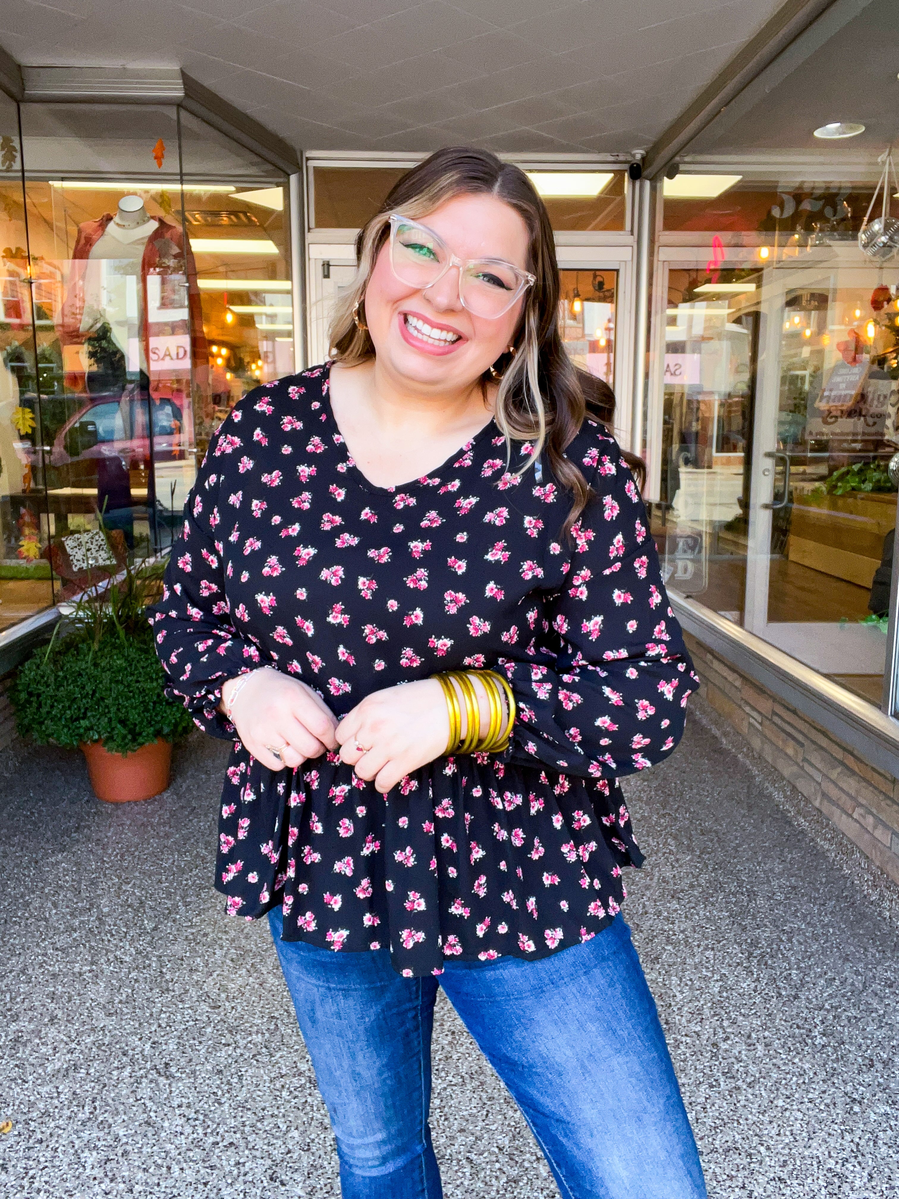 Tiny Blossoms Peplum Top