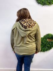 Stay Wild Quarter Zip Hoodie in Olive