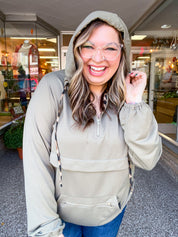 Stay Wild Quarter Zip Hoodie in Olive