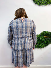 Navy Nights Plaid Dress