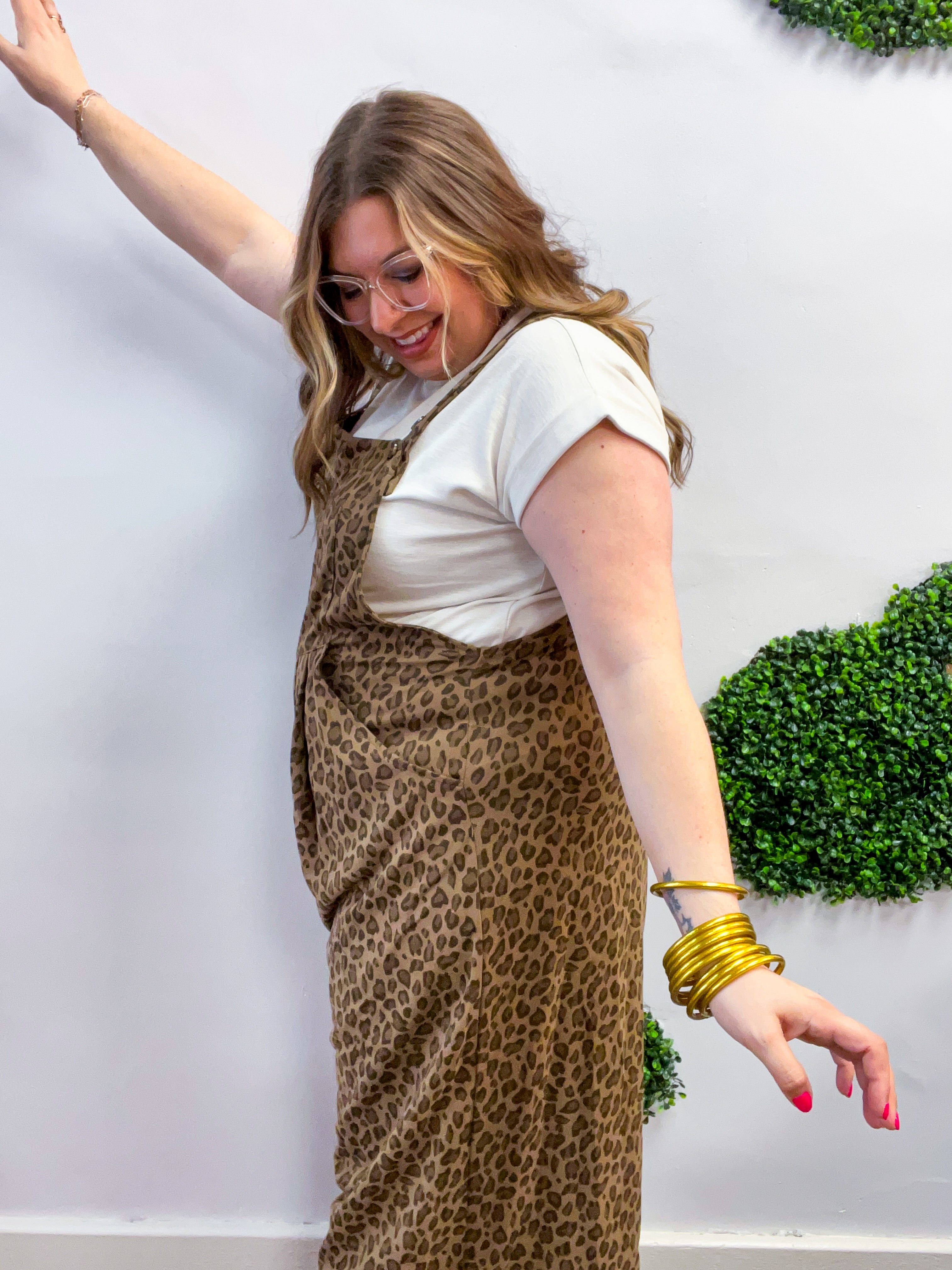 Spotted & Styled Animal Print Overalls