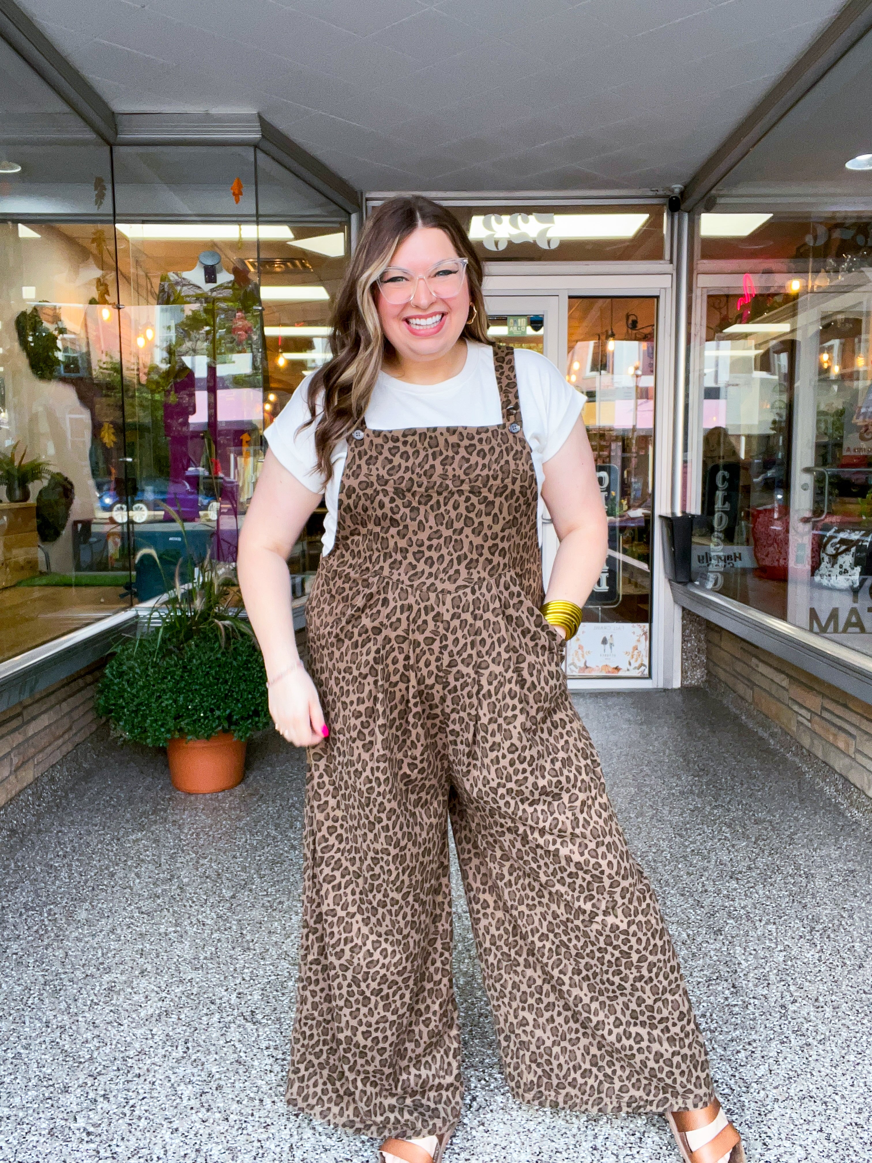 Spotted & Styled Animal Print Overalls