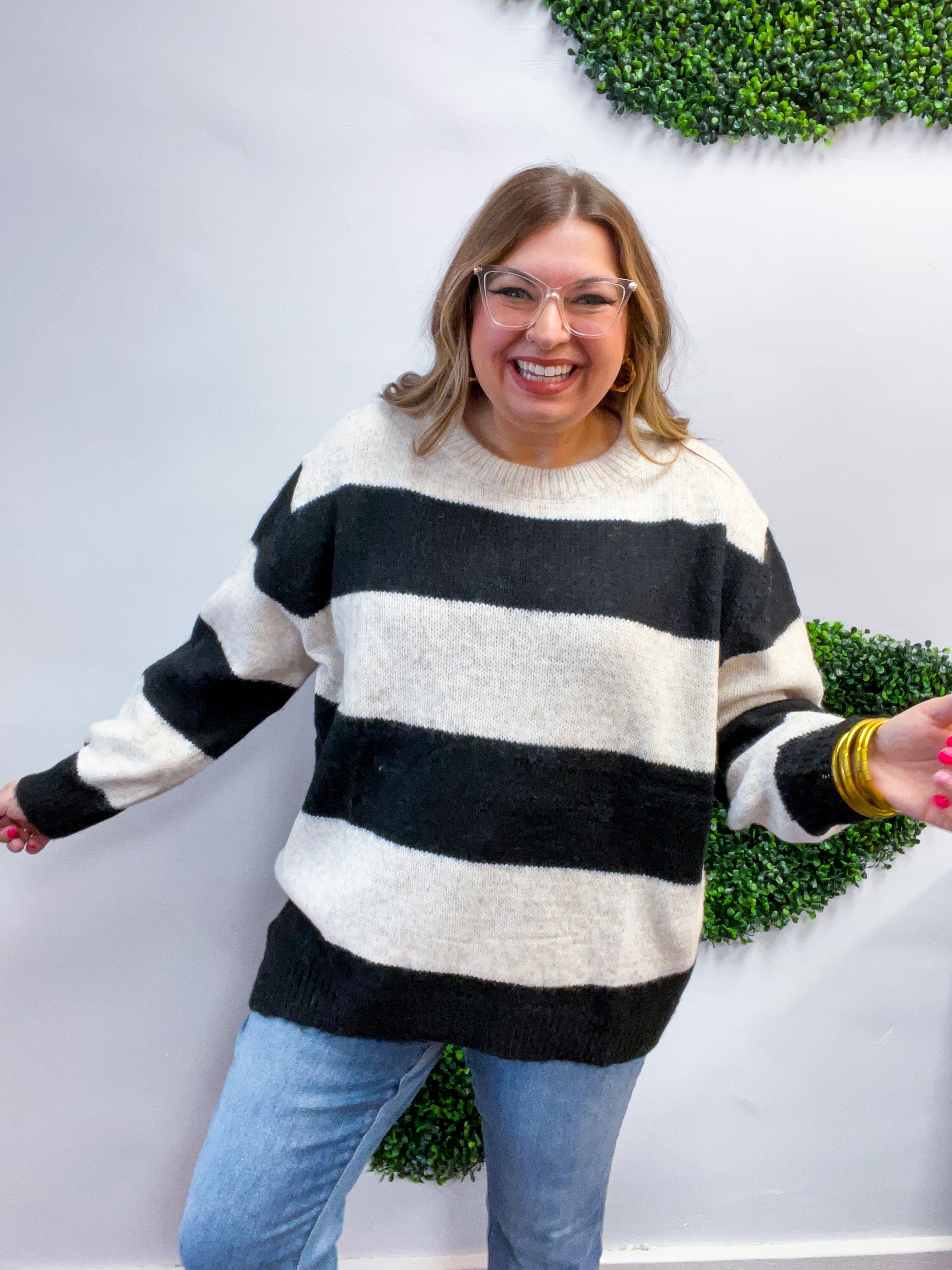 Cozy Contrast Stripe Sweater