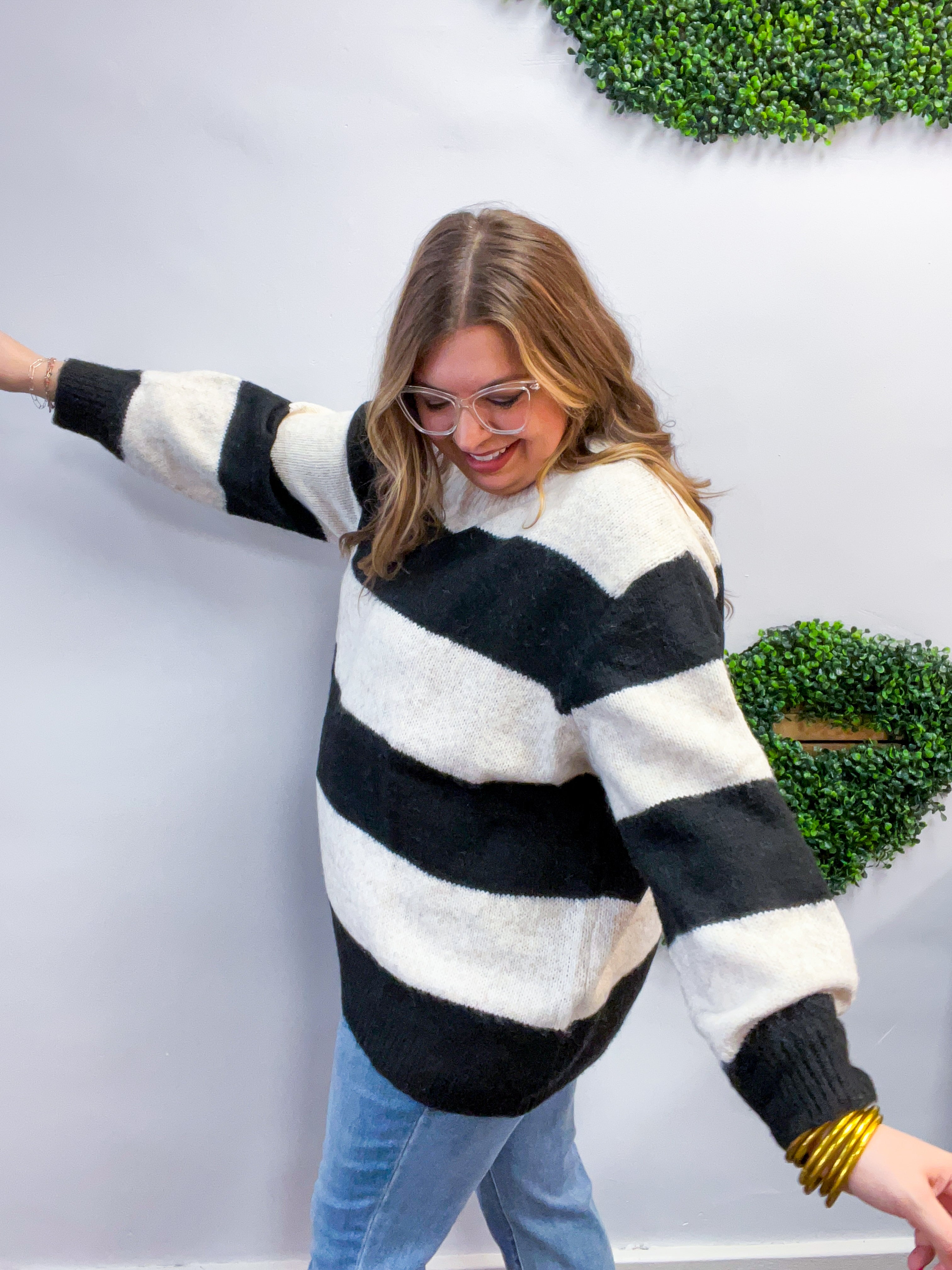 Cozy Contrast Stripe Sweater