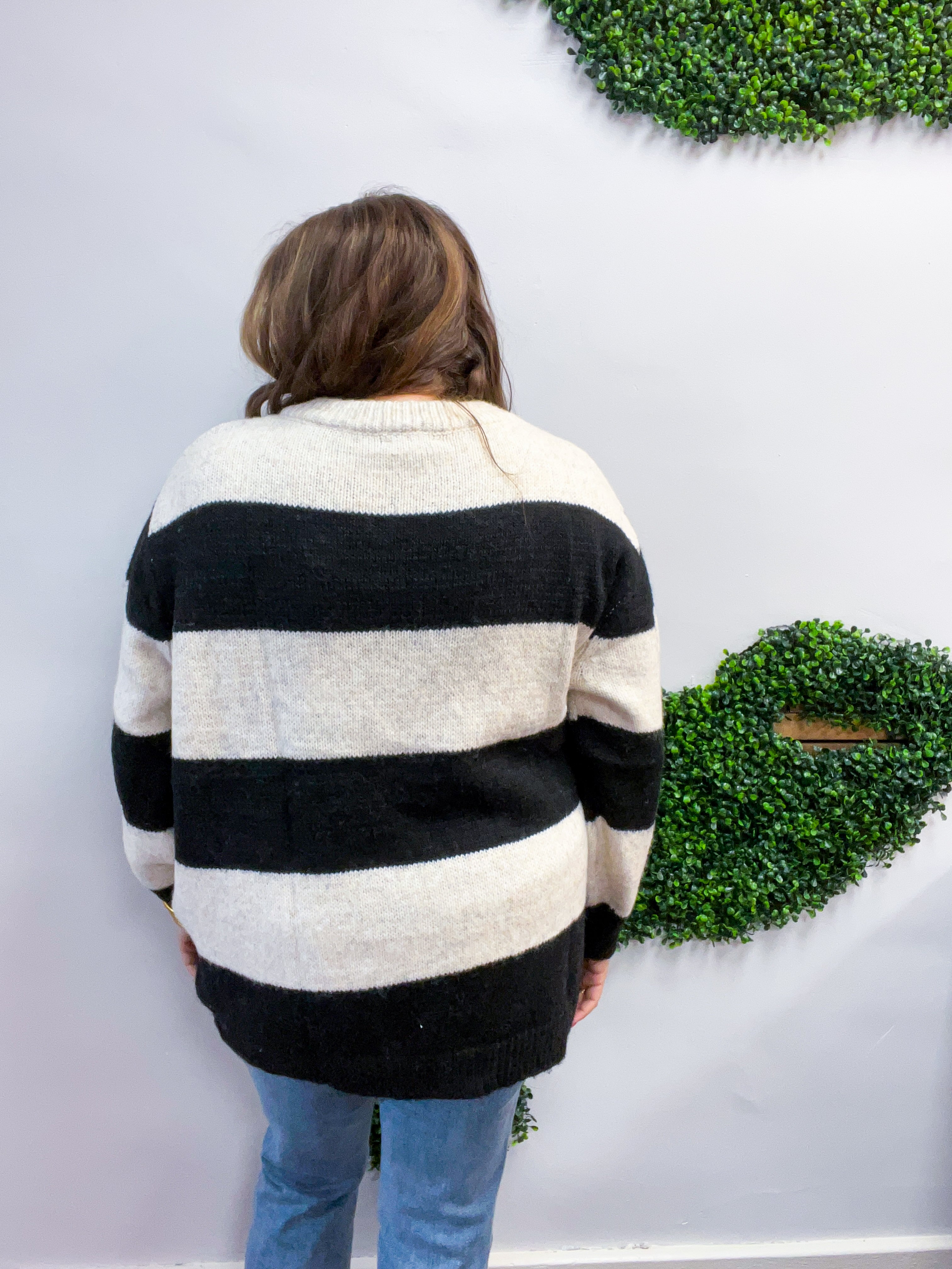 Cozy Contrast Stripe Sweater