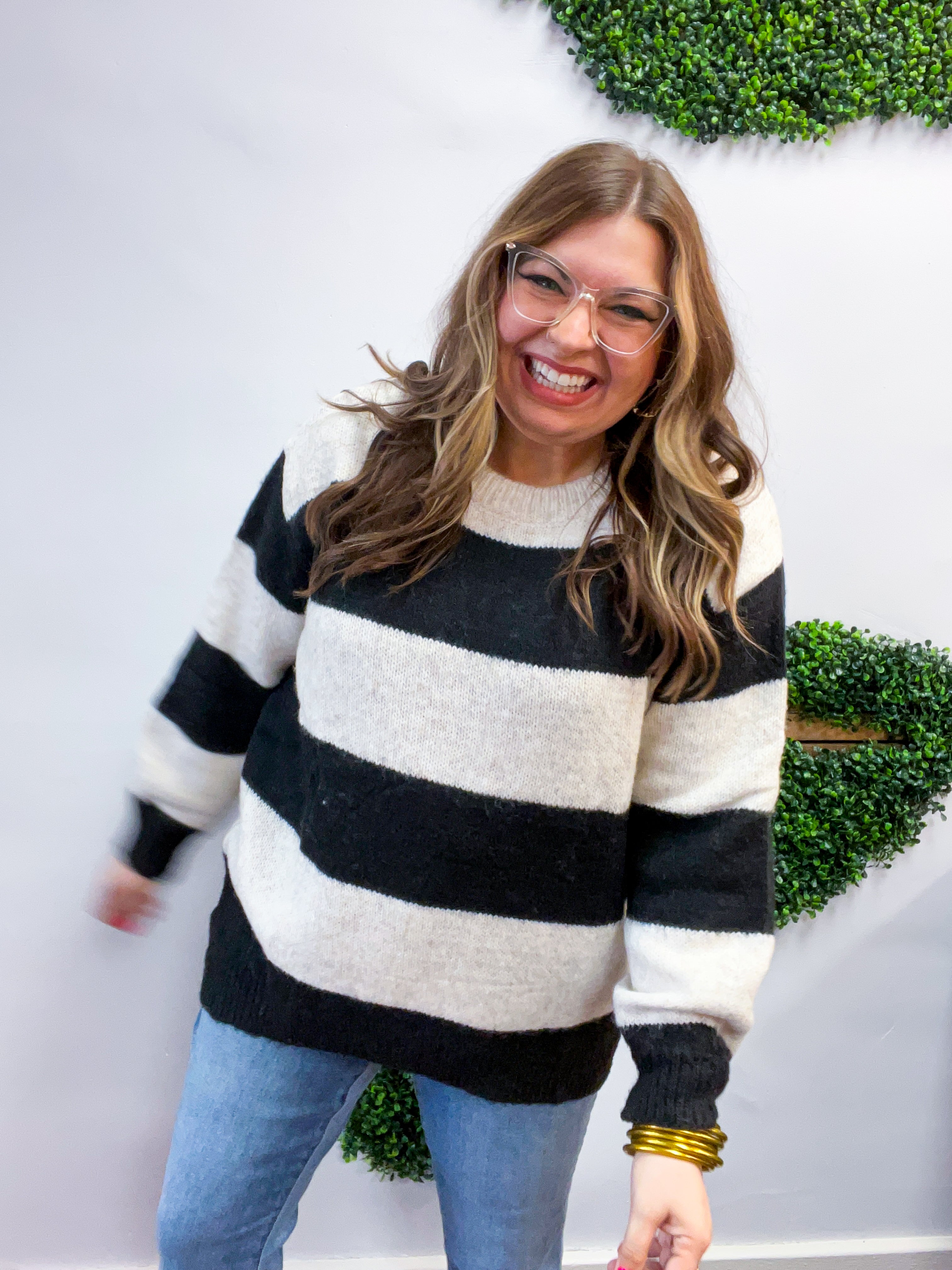 Cozy Contrast Stripe Sweater