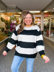 Cozy Contrast Stripe Sweater