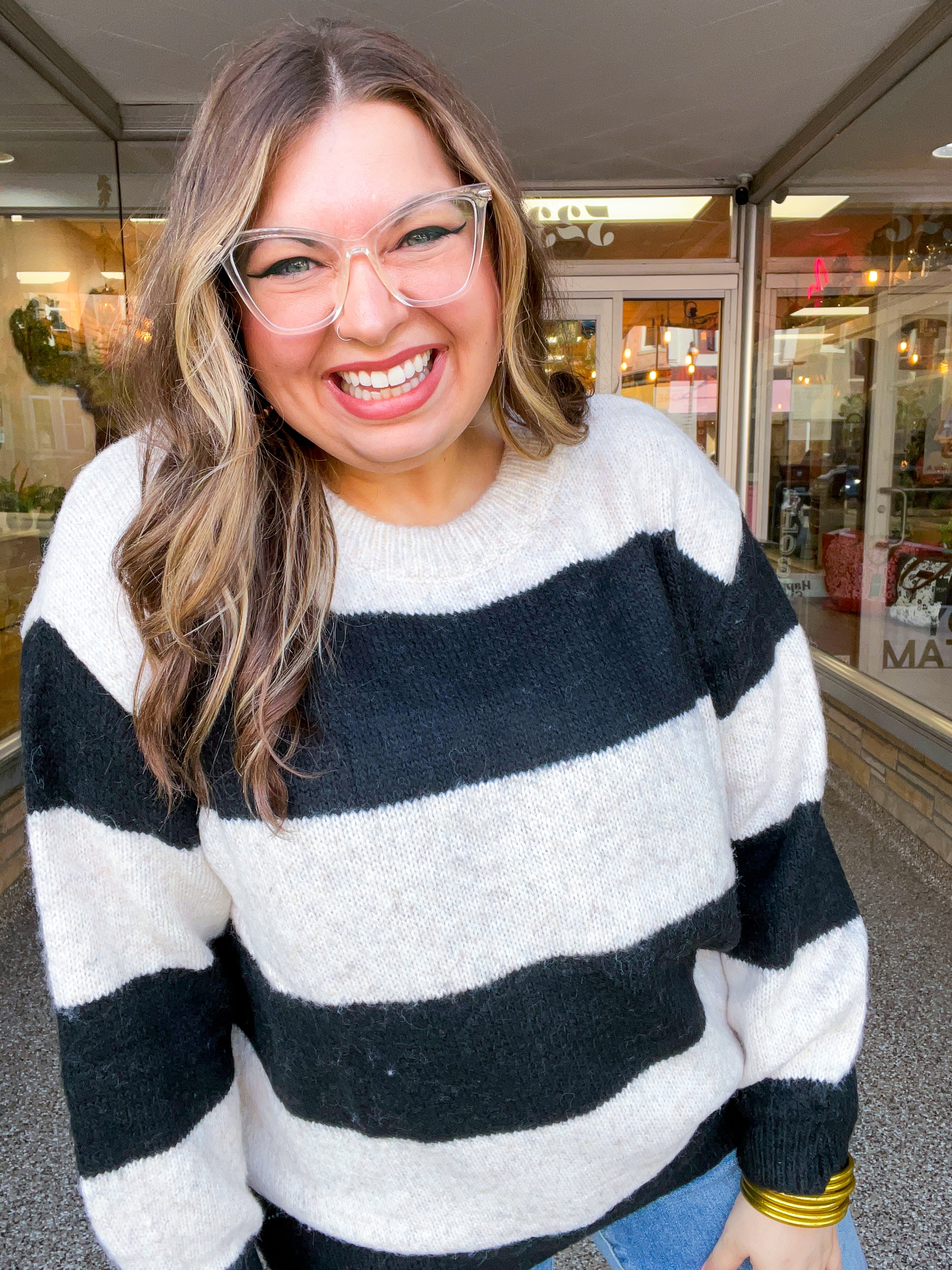 Cozy Contrast Stripe Sweater