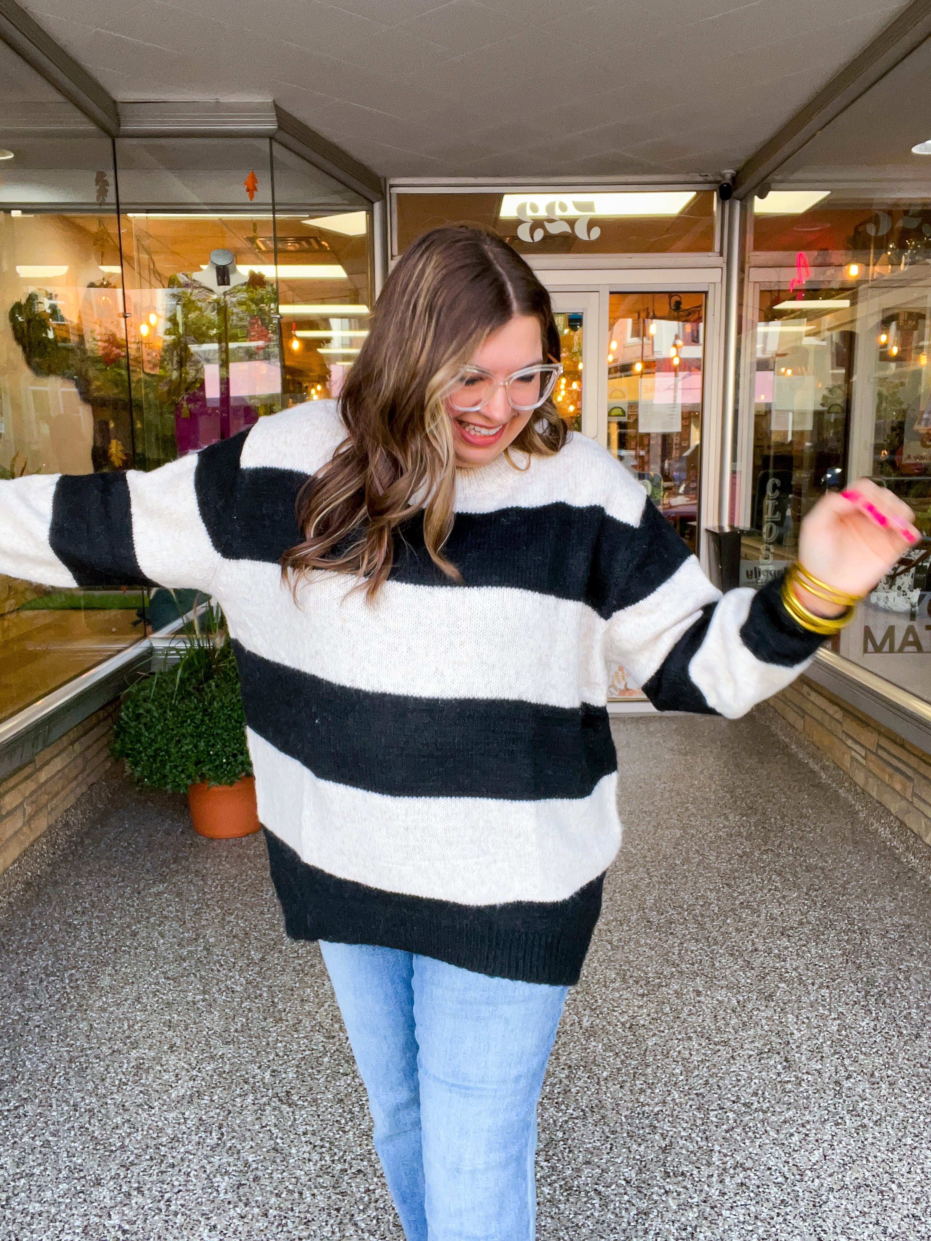 Cozy Contrast Stripe Sweater