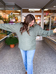 Meadow Ridge Drop Shoulder Sweater in Olive