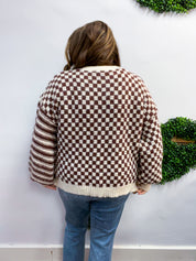 Pattern Play Sweater in Caramel & Ivory