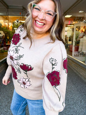 Crimson Petals Sweater