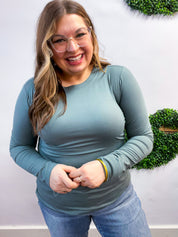 Core Comfort Long Sleeve Top in Jade