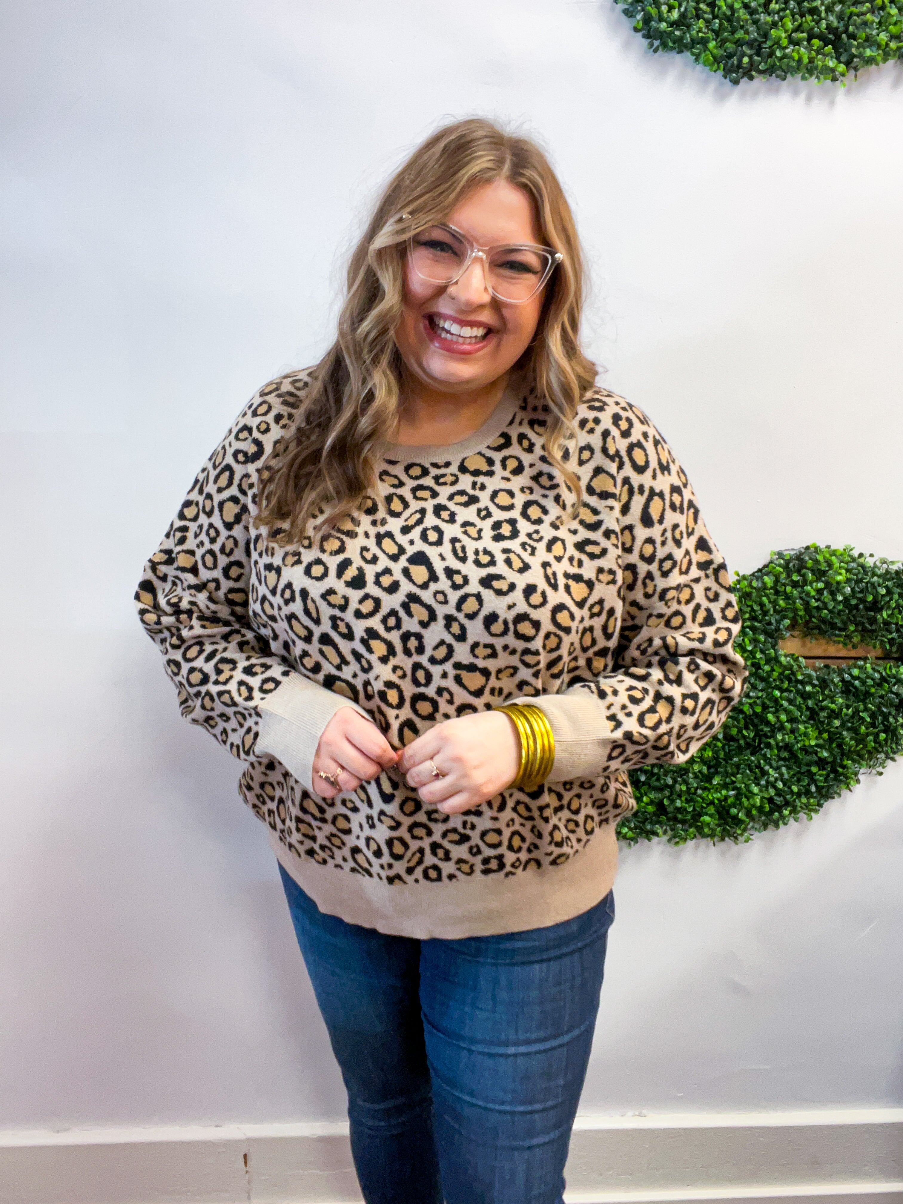 Timeless Spots Sweater in Taupe