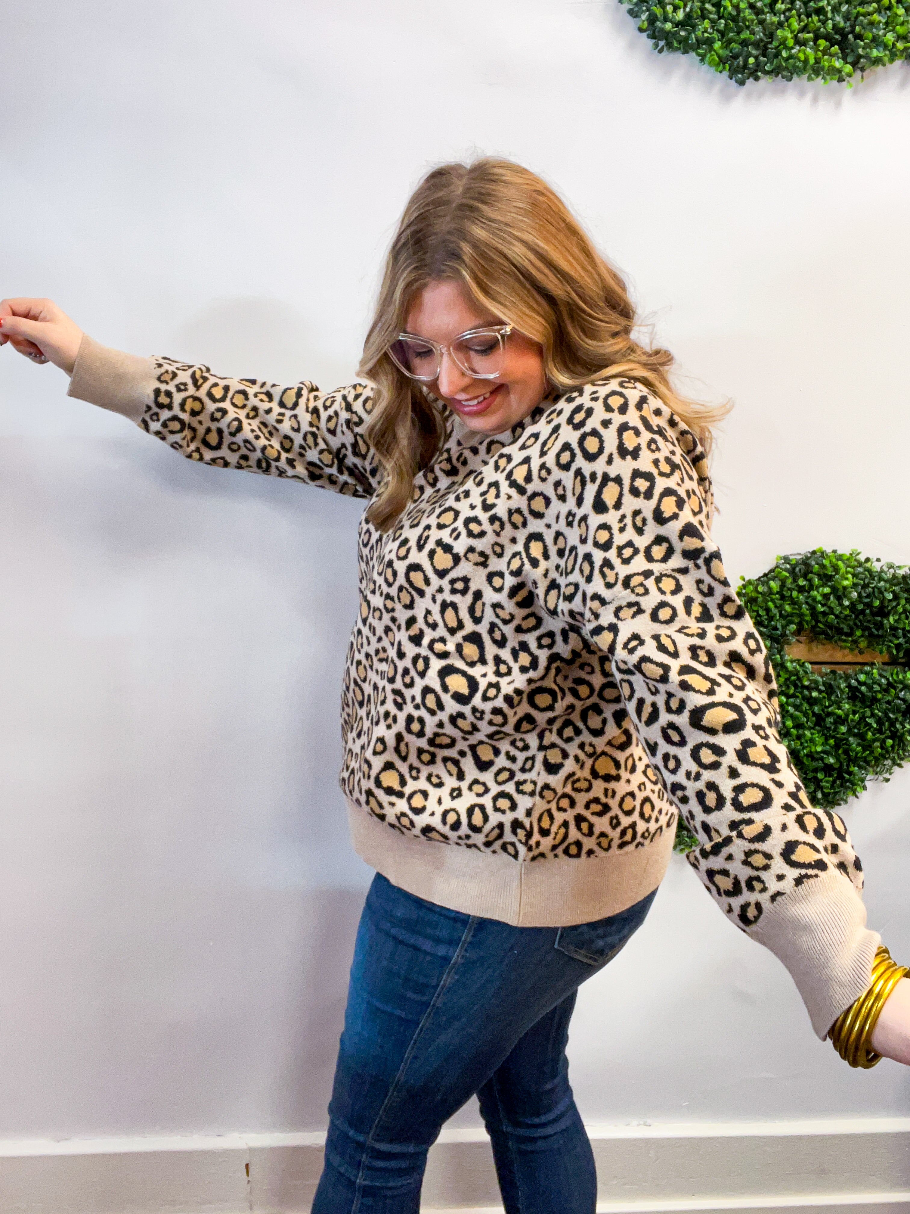 Timeless Spots Sweater in Taupe