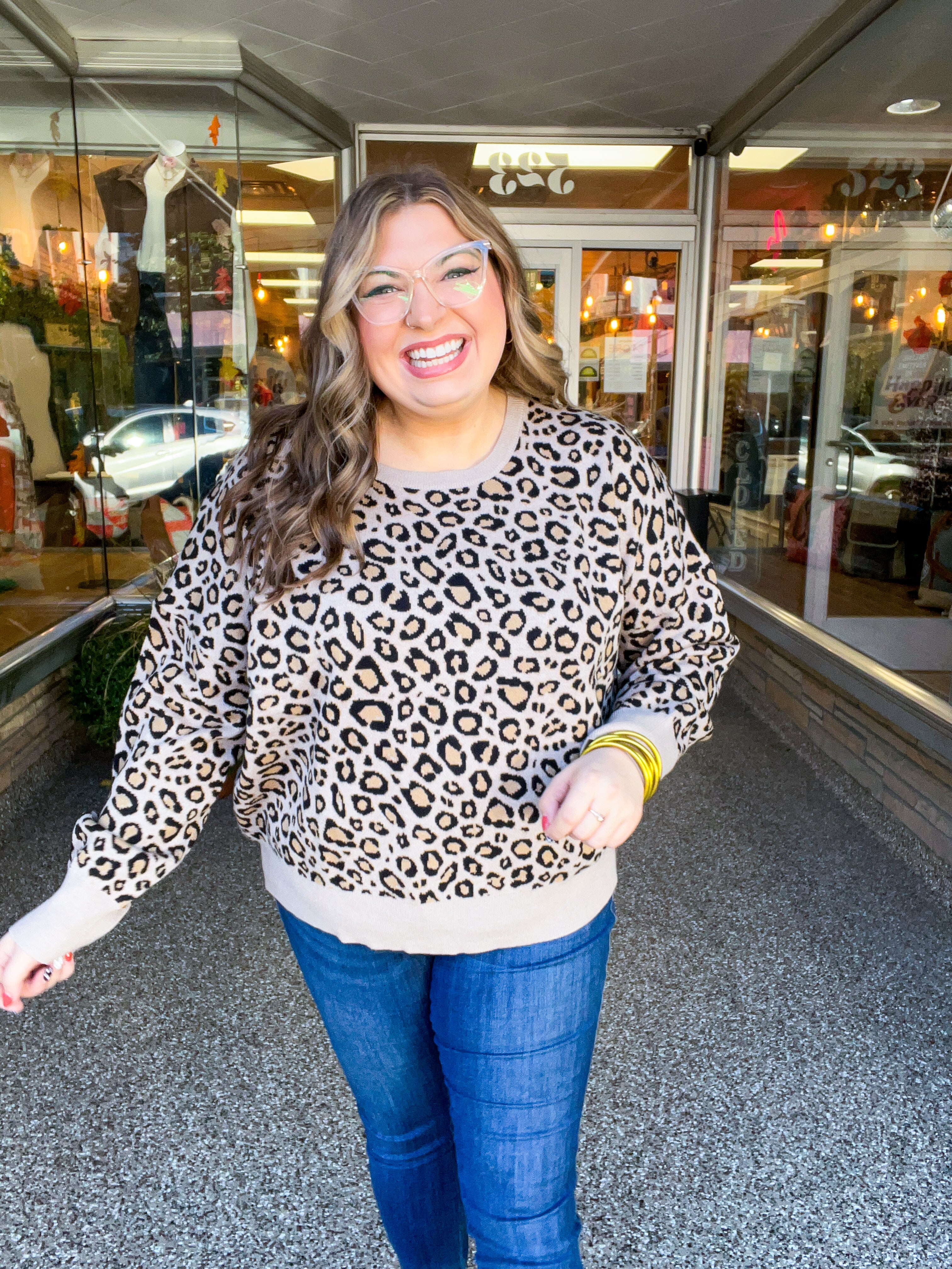 Timeless Spots Sweater in Taupe