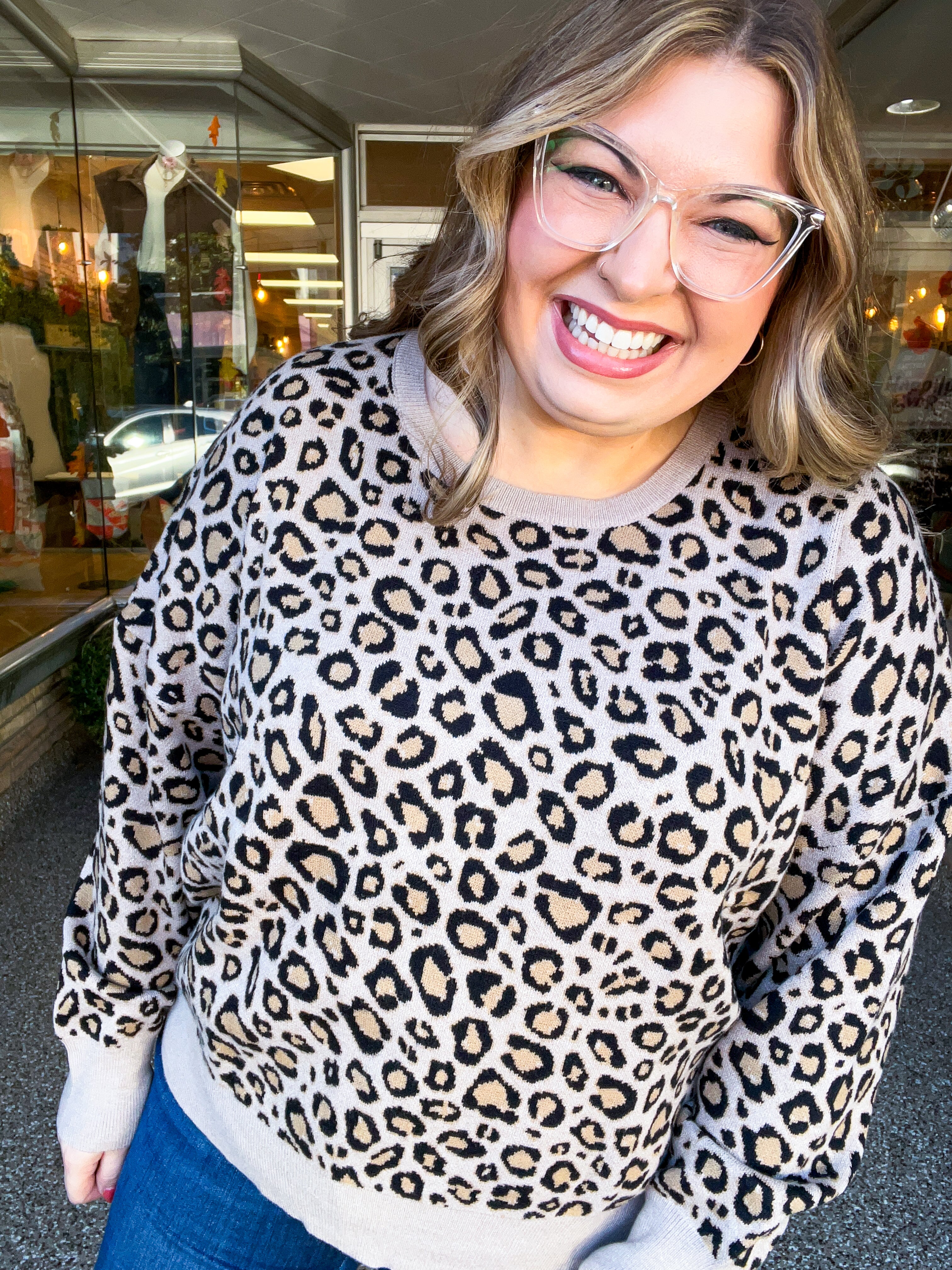 Timeless Spots Sweater in Taupe
