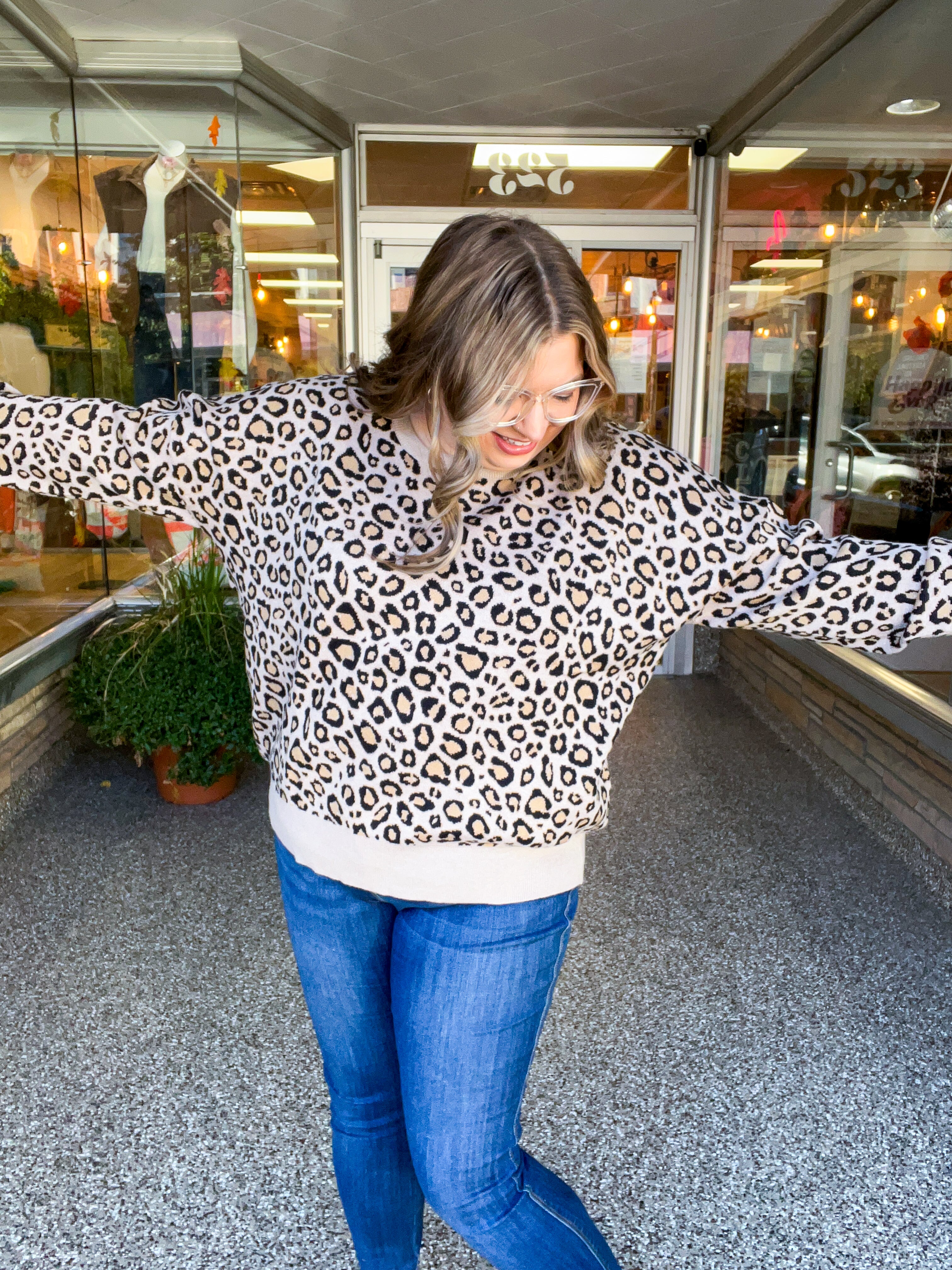 Timeless Spots Sweater in Taupe