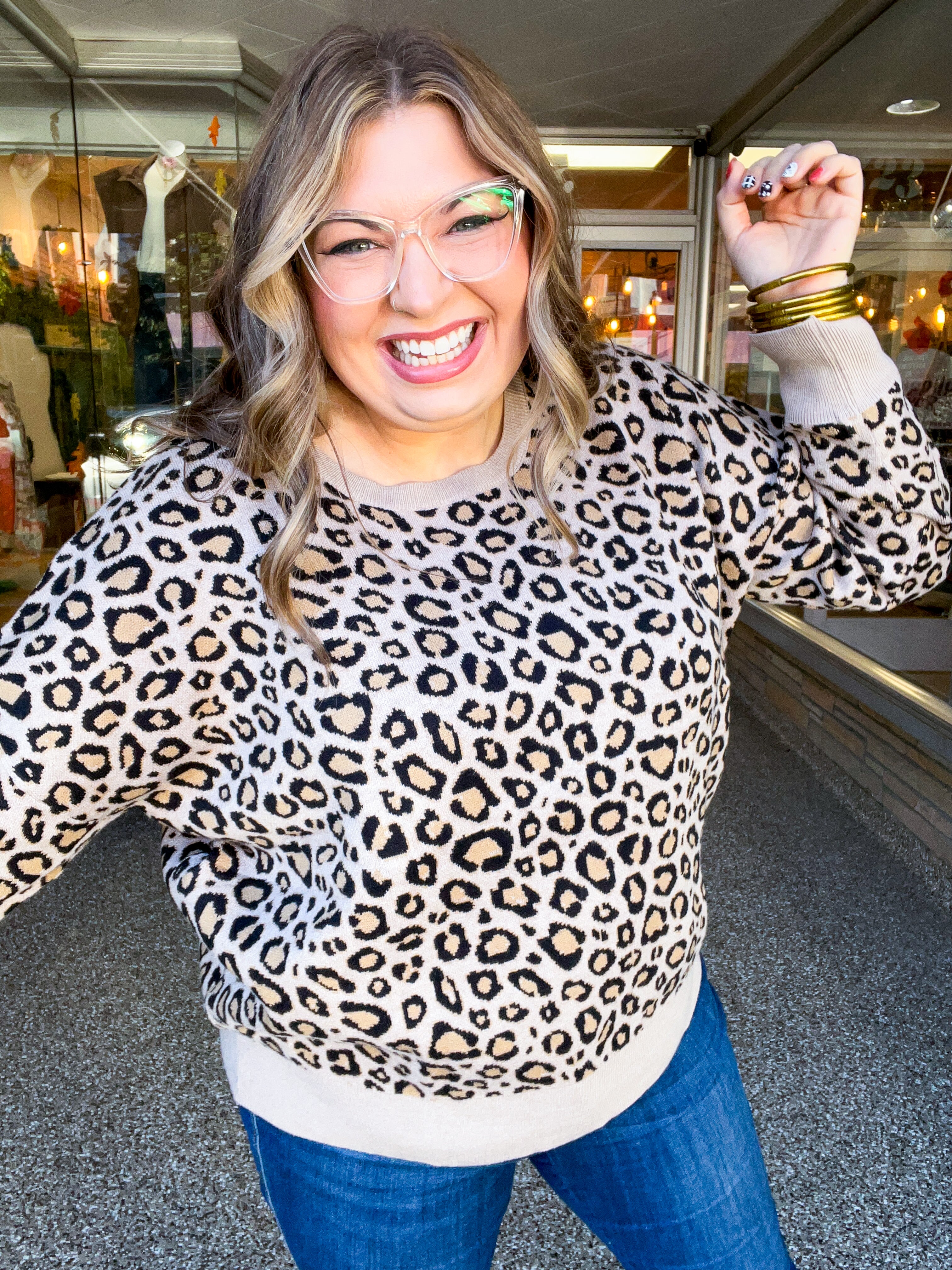 Timeless Spots Sweater in Taupe
