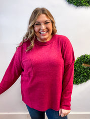 Pocketful of Cozy Hacci Sweater in Cabernet