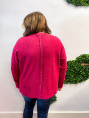 Pocketful of Cozy Hacci Sweater in Cabernet