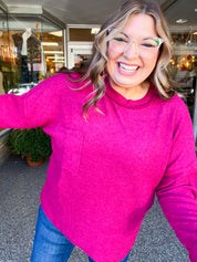 Pocketful of Cozy Hacci Sweater in Cabernet