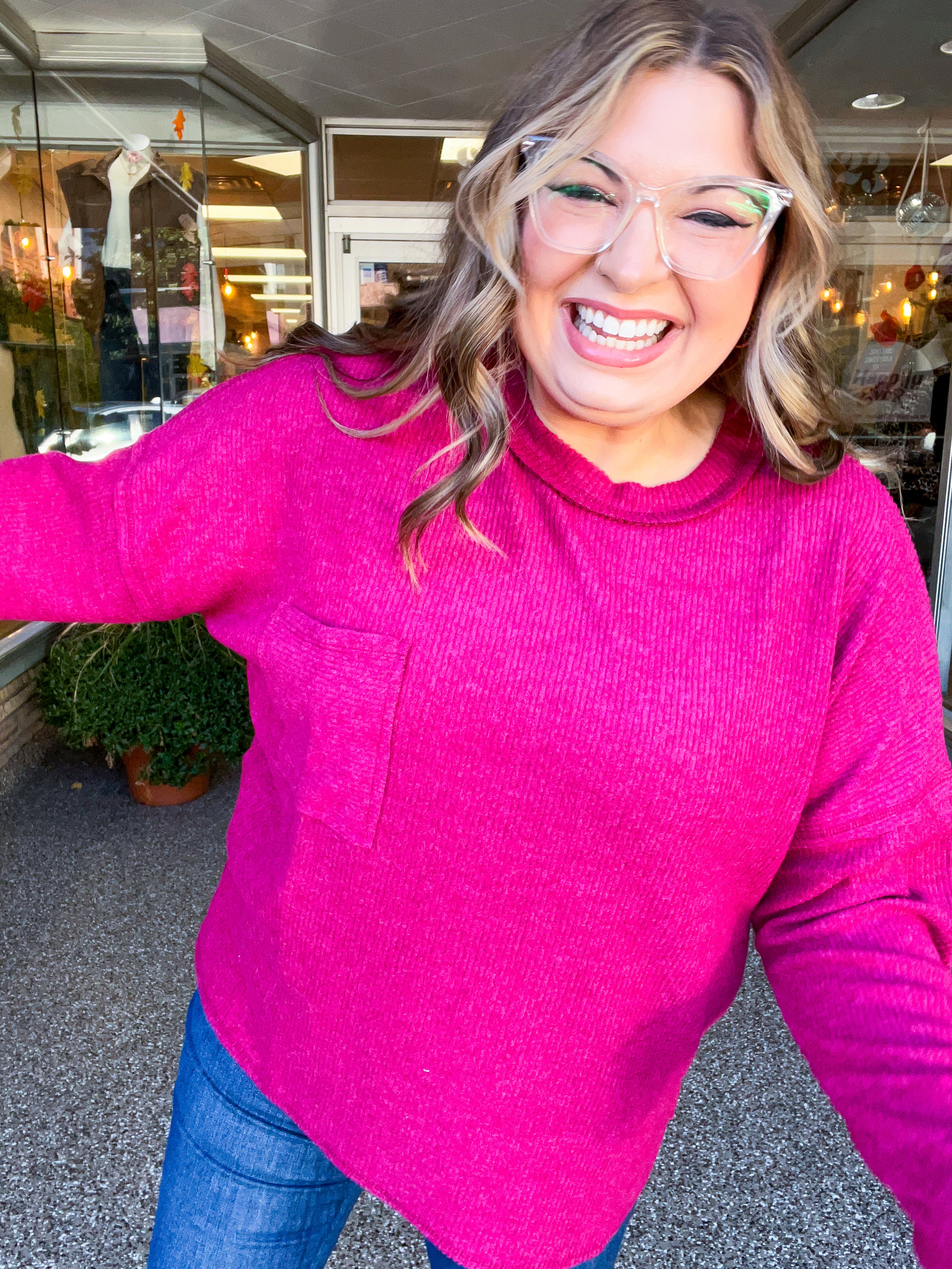 Pocketful of Cozy Hacci Sweater in Cabernet