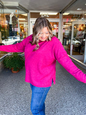 Pocketful of Cozy Hacci Sweater in Cabernet