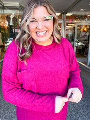 Pocketful of Cozy Hacci Sweater in Cabernet