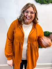 Swing Into Cozy Zip Hoodie in Rust