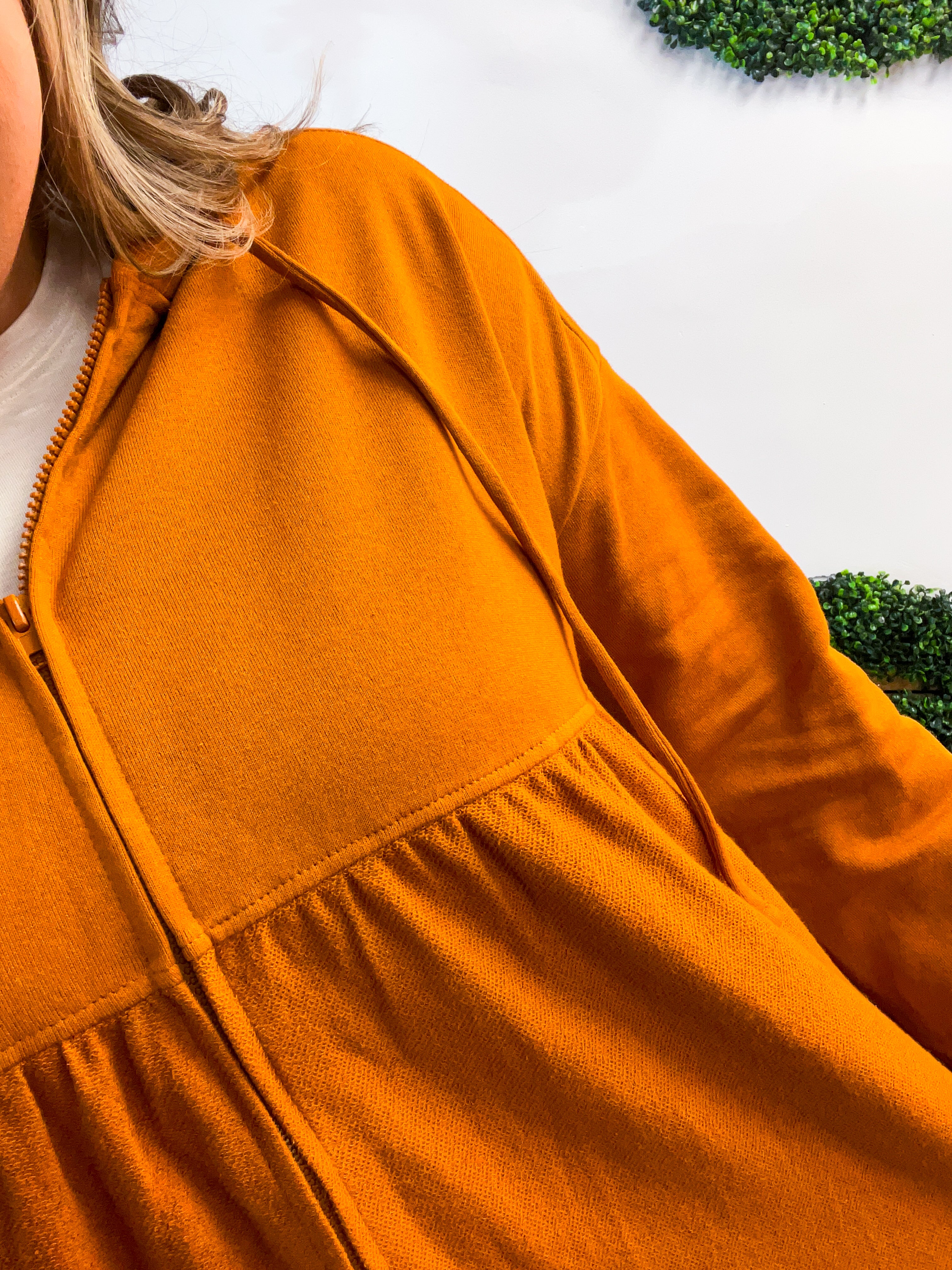 Swing Into Cozy Zip Hoodie in Rust