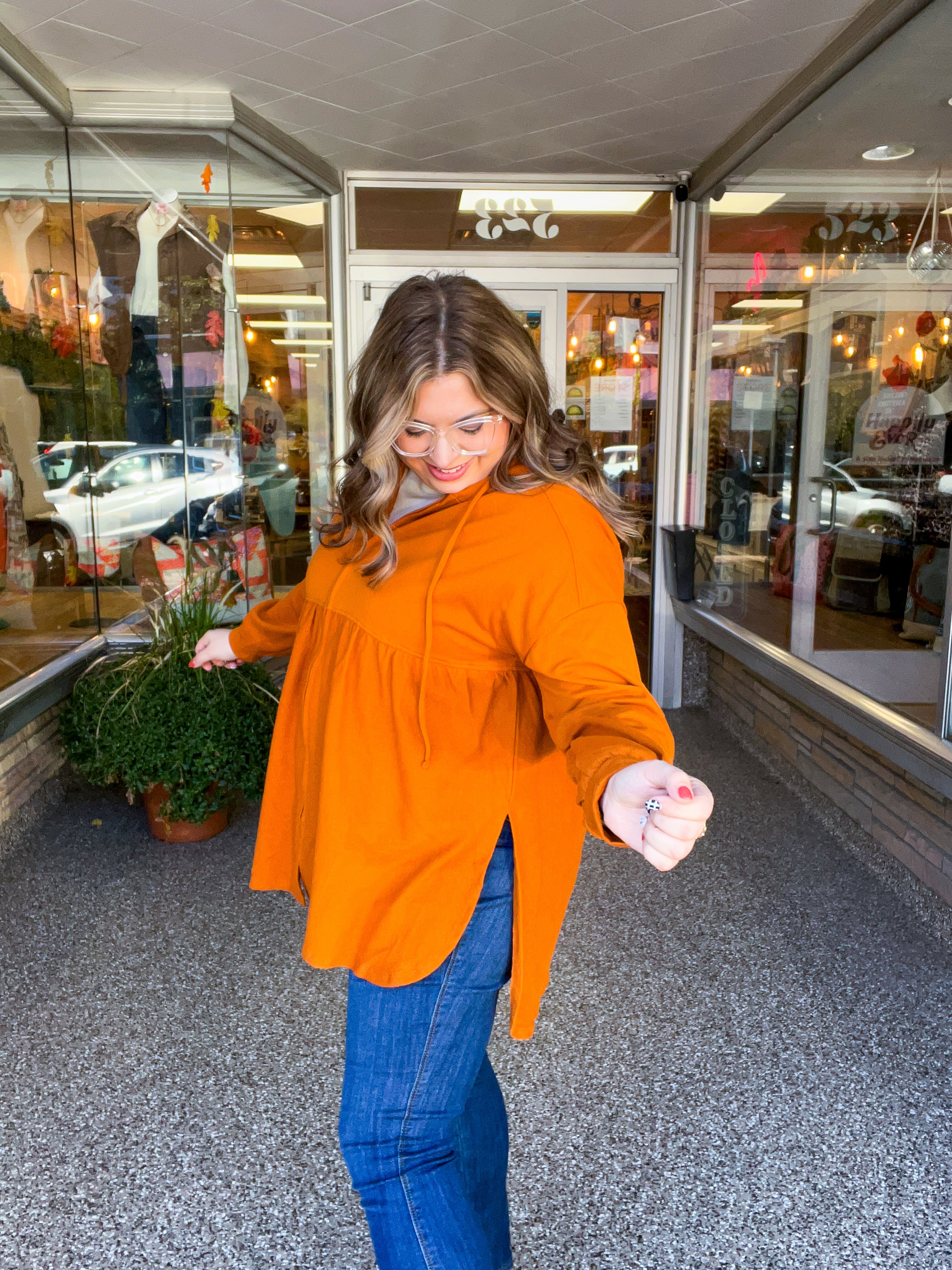 Swing Into Cozy Zip Hoodie in Rust