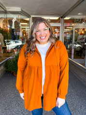 Swing Into Cozy Zip Hoodie in Rust