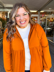 Swing Into Cozy Zip Hoodie in Rust