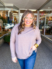 Seams Just Right Long Sleeve Top in Brown