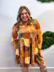 Boho Harvest Patchwork Dress