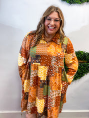 Boho Harvest Patchwork Dress