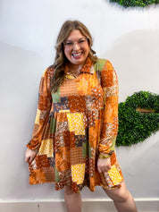 Boho Harvest Patchwork Dress