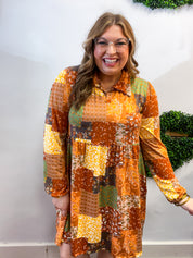 Boho Harvest Patchwork Dress