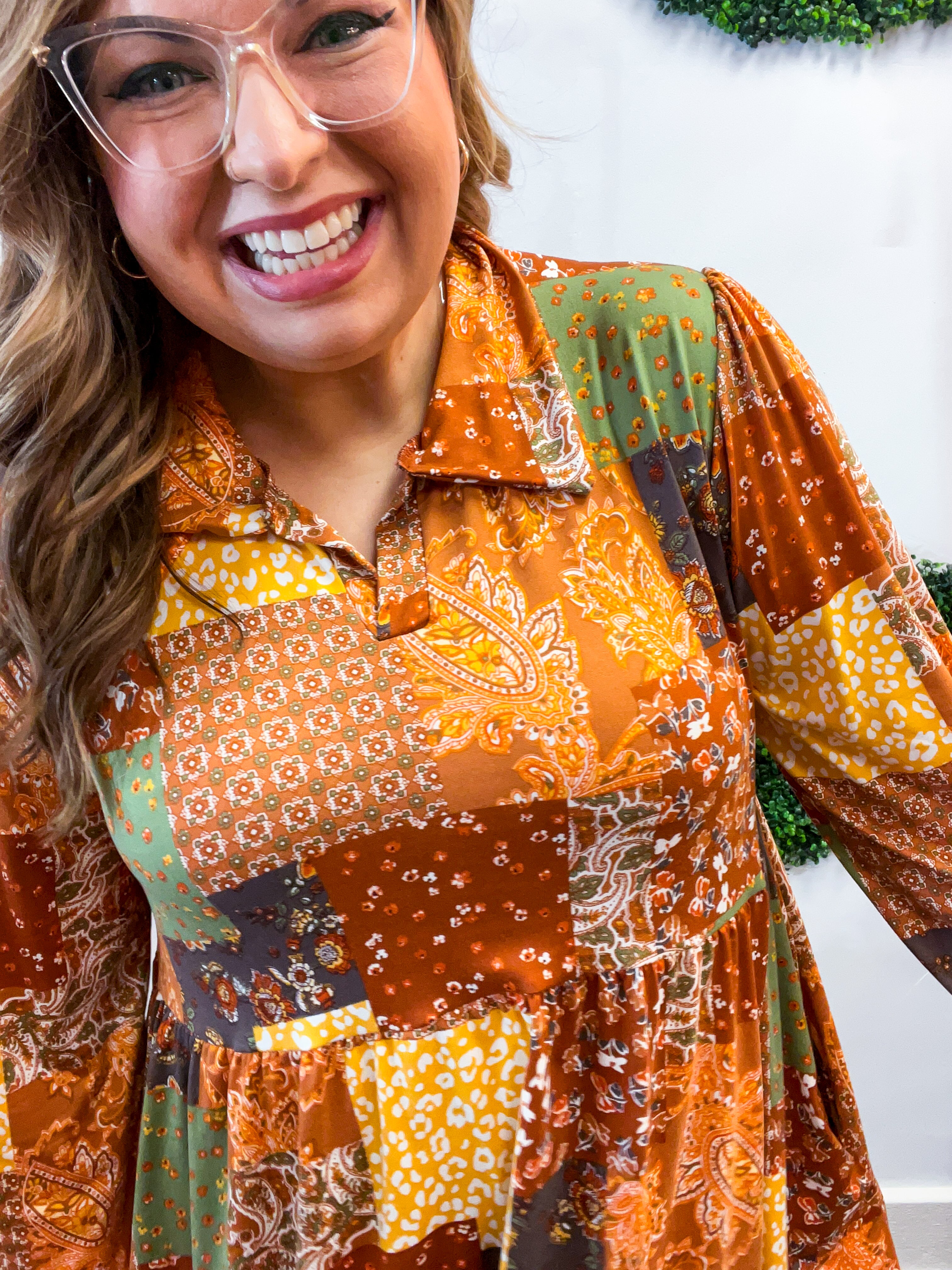 Boho Harvest Patchwork Dress